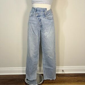 AGOLDE Criss Cross Women’s High Rise Straight Jeans Size 26 Light Wash Blue Read